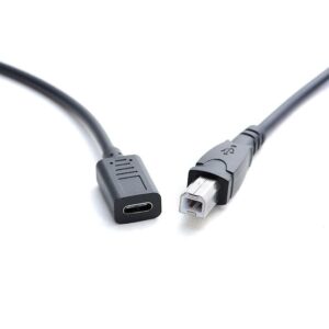 USB-C til USB-B printer kabel 30 cm  -  Adapter til printer og scanner -
