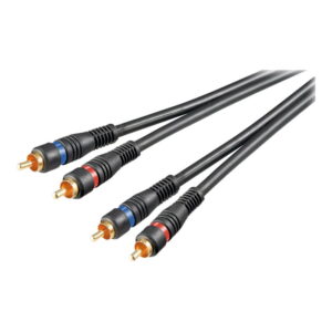 Goobay Audiokabel RCA til RCA med Guldbelagte Stik  -  Sort 1,5m -