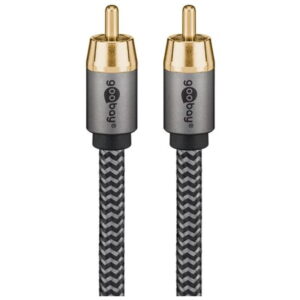 Goobay RCA Kabel Han til Han  -  Stofbeklædt HiFi Audiokabel  -  2m -