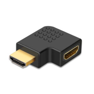 HDMI Vinkeladapter 270Â° (L-formet)  -  Guldbelagte stik til TV, PS5, Xbox og PC -