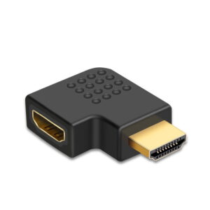 HDMI Vinkeladapter 90Â° (L-formet)  -  Guldbelagte stik til bla. TV, PS5, Xbox og PC -
