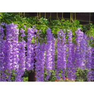Kunstig Blåregn 110 cm - Wisteria Blomst til Bryllup & Dekoration - Lilla -