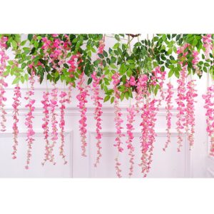 Kunstig Blåregn 110 cm - Wisteria Blomst til Bryllup & Dekoration - Pink -