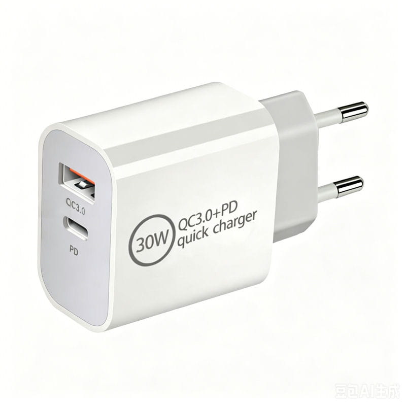 30W Hurtigoplader USB-C PD & QC3.0 Dual USB Hvid 30W Dual USB Hurtigoplader med USB-C PD & USB-A QC3.0 Hvid -