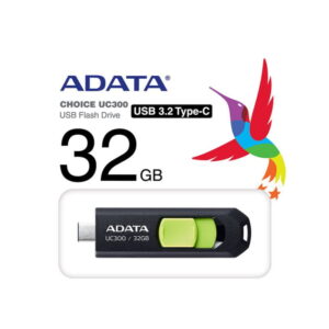 ADATA UC300 USB-C USB Flashdrive 32GB USB 3.2 Gen 1 - Sort/Grøn -