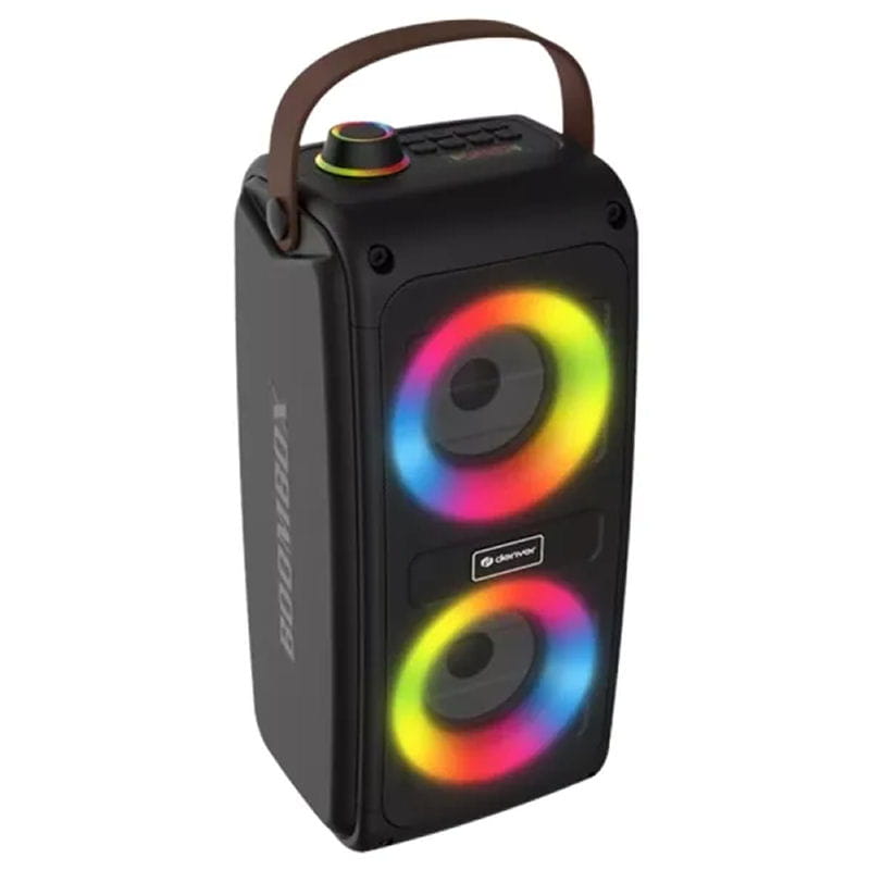 Denver BTV-230 Bluetooth Festhøjttaler Sort Denver BTV-230 Bluetooth Festhøjttaler med RGB LED Lys -