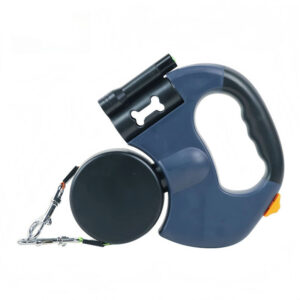 Dobbelt Udtrækkelig Hundeline 2 x 3 m med LED & 360Â° Drejeled  -  Navy Blue -