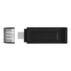 Kingston DataTraveler 70 USB-C 3.2 Gen 1 USB Stick 128GB - Sort -