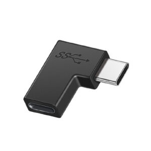 Lightning Hun til USB-C Han Adapter 90Â° Vinklet  -  Opladning & Dataoverførsel - Sort -