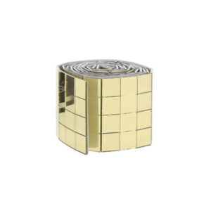 DIY Spejlmosaik i Ægte Glas  -  1x1 cm Selvklæbende Mosaikfliser  -  4x100 cm (400 fliser)  -  Gold -