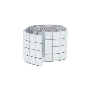 DIY Spejlmosaik i Ægte Glas  -  1x1 cm Selvklæbende Mosaikfliser  -  4x100 cm (400 fliser)  -  Silver -