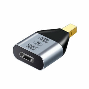 USB-C Hun til Mini DisplayPort Han Adapter 4K 60Hz  -  Grå/Sort -