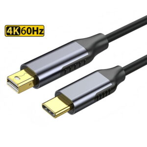 USB-C til Mini DisplayPort Kabel 4K 60Hz HDR  -  1.8m, Sort -