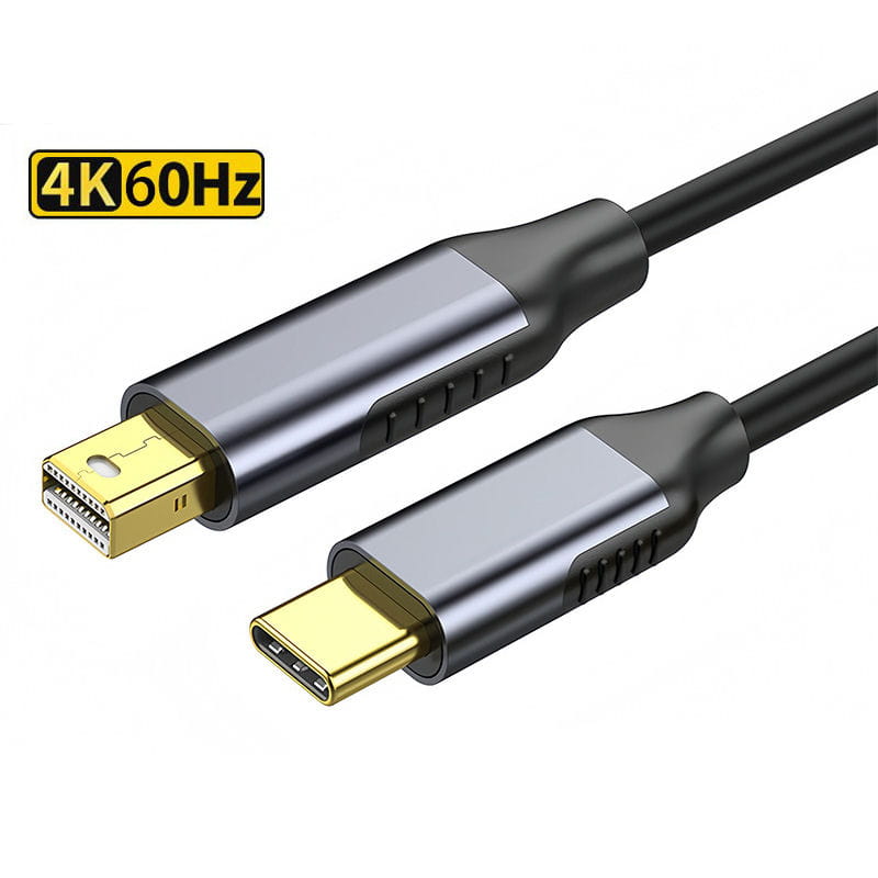 USB-C til Mini DisplayPort Kabel 4K 60Hz HDR-Sort USB-C til Mini DisplayPort Kabel 4K 60Hz HDR - 1.8m, Sort -