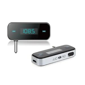 FM Transmitter med Handsfree 3,5 mm Jack og LCD - Sort -