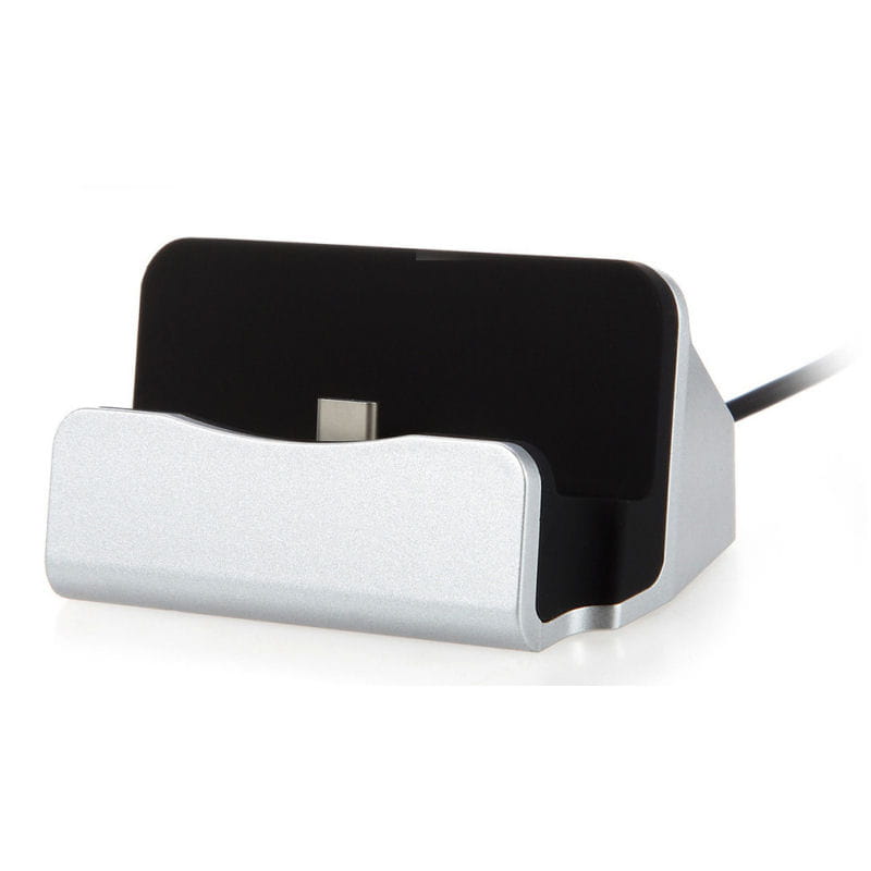 USB-C Dock til Smartphone – Opladning og Data - silver USB-C Dock til Smartphone med 1 m Kabel, Silver -