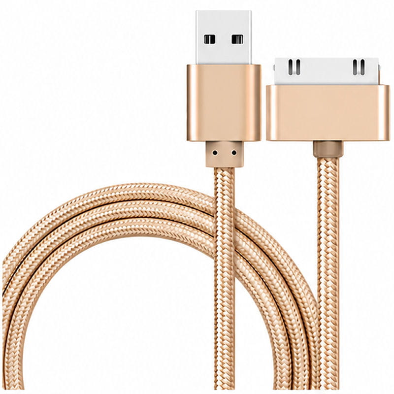 USB 30-pin kabel til iPhone og iPad – 1 meter Gold USB Data-/ladekabel til iPhone, iPad, iPod mm. 1m. (30-pin stik) - Gold -